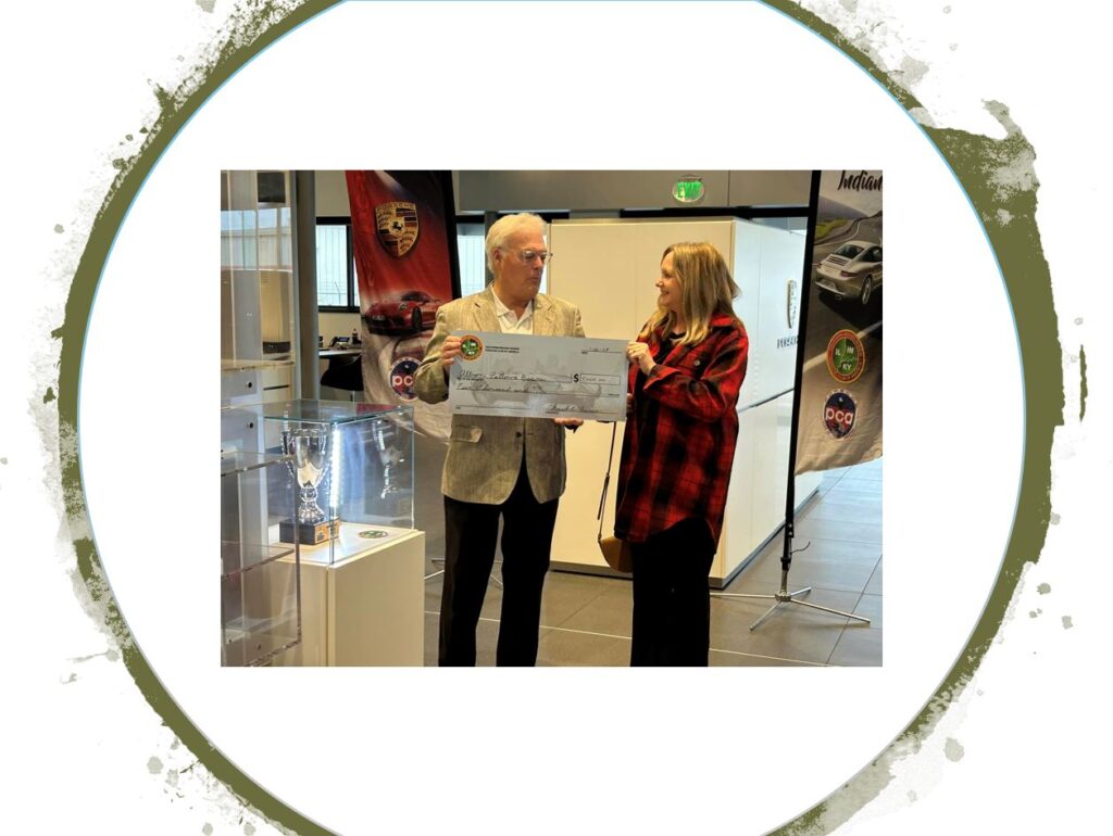 Mark presenting our check